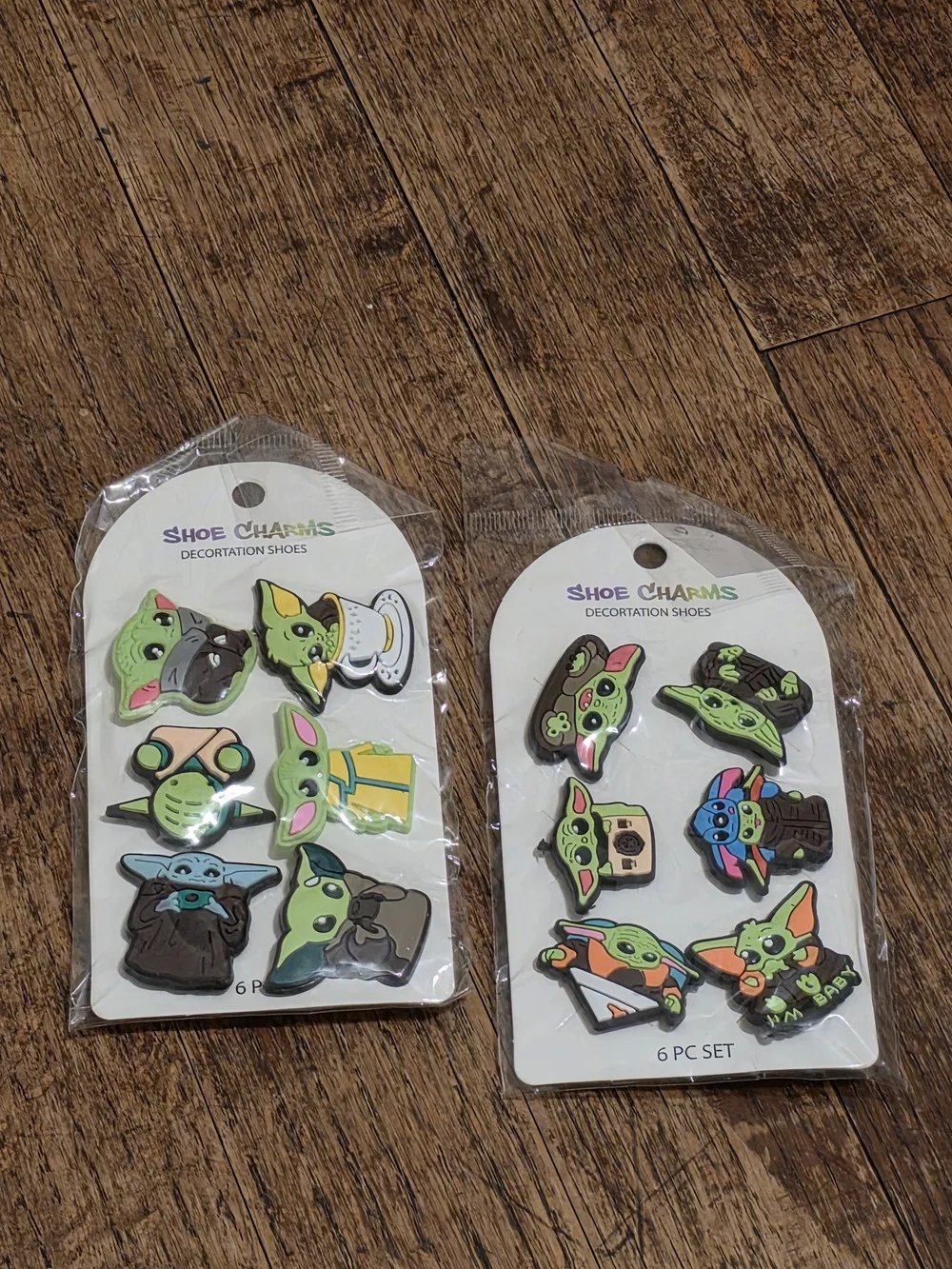 Baby Yoda Shoe Charms Set - Green Decorative Accessories (6-Pack)